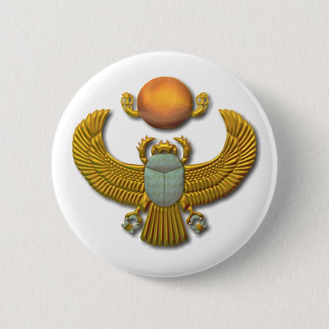 Forntida egyptisk sakral Scarab - guld Knapp (Framsida)