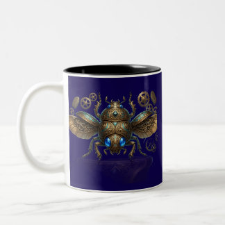 Forntida egyptisk Steampunk Mekanisk Skarabéd Två-Tonad Mugg