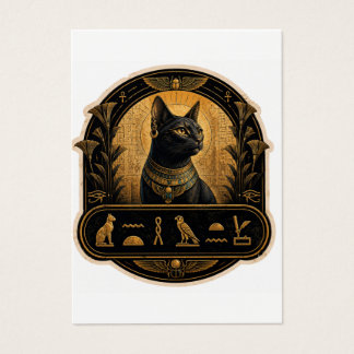 Forntida egyptisk svart katt Bastet Hieroglyfer St Visitkort