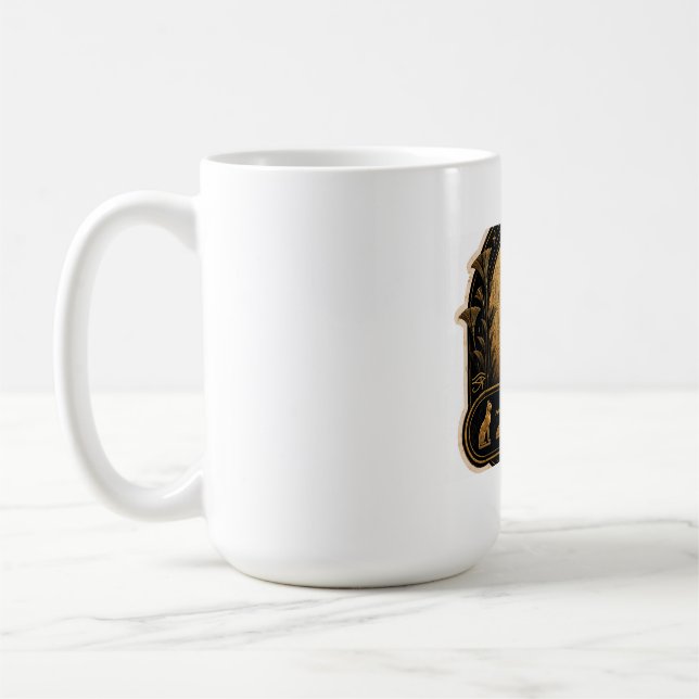 Forntida egyptisk svart katt Bastet-mugg Kaffemugg (Vänster)
