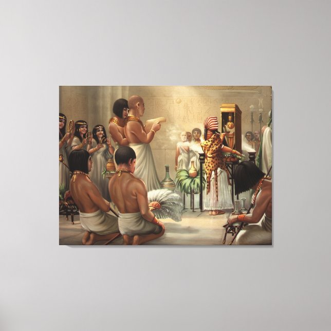 Forntida Egyptisk Tempelfest Fine Art Tryck (Framsida)