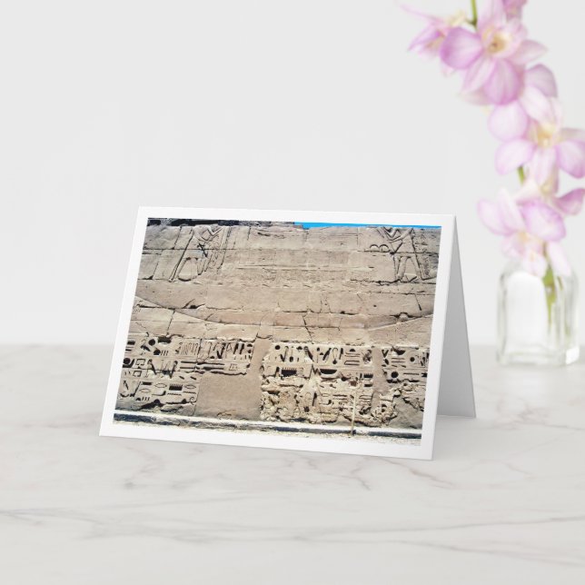 Forntida egyptisk vägg med hieroglyfer, Luxor Kort (Orkide)