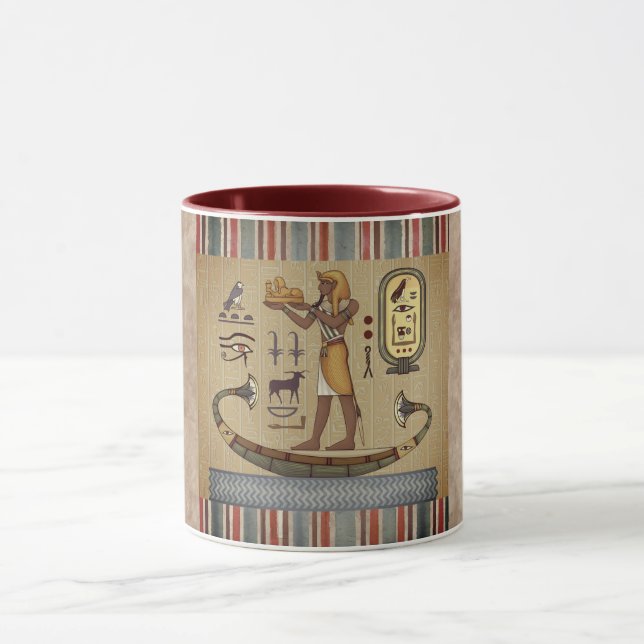 Forntida egyptisk vintagekultur, antikt format  mugg (Center)