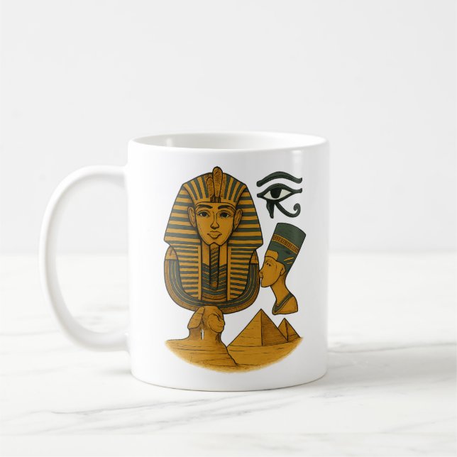 Forntida egyptiska faraosymboler  kaffemugg (Vänster)