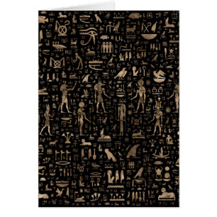 Forntida egyptiska gudar och hieroglyphs hälsningskort