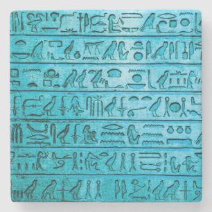 Forntida egyptiska hieroglyfer Blå Stenunderlägg