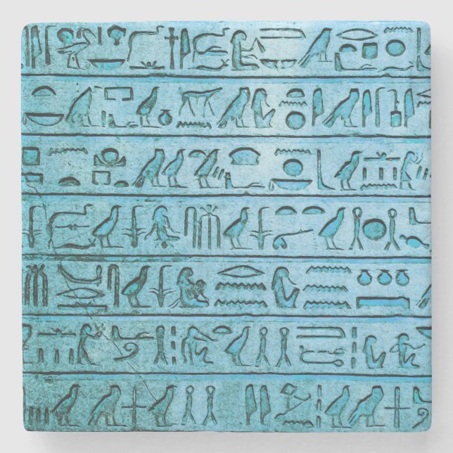 Forntida egyptiska hieroglyfer Blå Stenunderlägg (Framsidan)