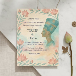 Forntida egyptiska majestätiska Nefertiti inbjudan