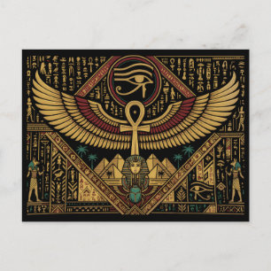 Forntida egyptiska motiv Ankh-symbol & Horus öga Vykort