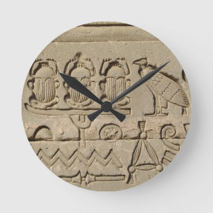 Forntida egyptiska symboler rund klocka