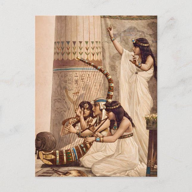 Forntida egyptiska tempelmusiker  vykort (Framsida)