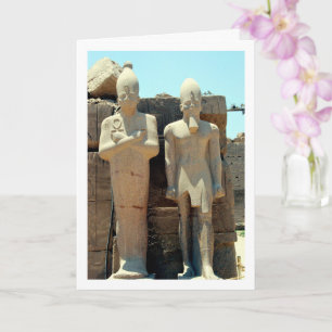 Forntida egyptiska vaktstatyer, Luxor, Kort