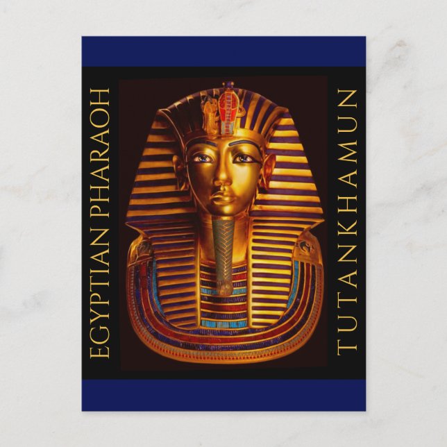 Forntida egyptiske kung Tutankhamuns guldbegravnin Vykort (Framsida)