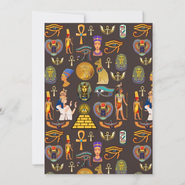 Forntida egyptiskt hieroglyfmönstersymbol       julkort (Framsida)