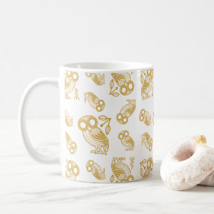 Forntida grekisk atensk uggla mönster kaffemugg