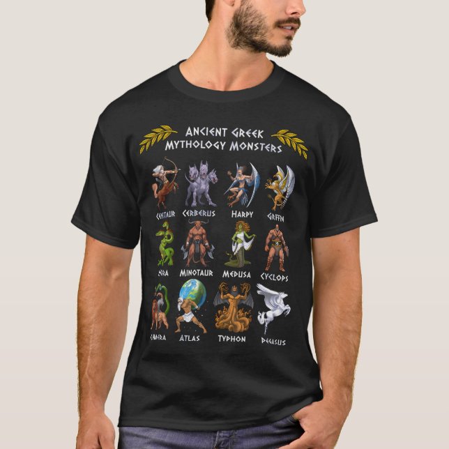 Forntida grekisk mytologi monster t shirt (Framsida)