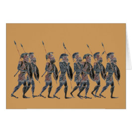 Forntida grekiska hoplites för panoply på hälsningskort