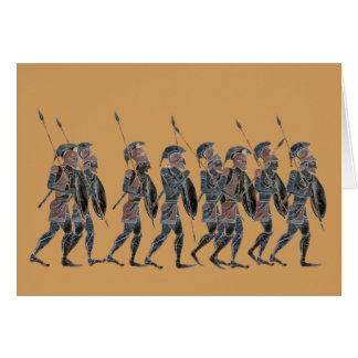 Forntida grekiska hoplites för panoply på hälsningskort