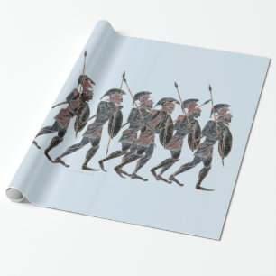 Forntida grekiska hoplites för panoply på presentpapper