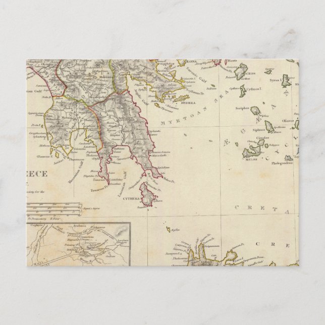 Forntida Grekland som är sydlig Vykort (Framsida)