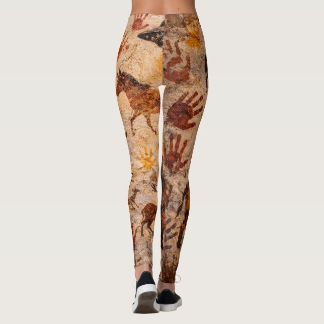 Forntida grottkonst gör avtryck överallt på tryckb leggings (Baksida)