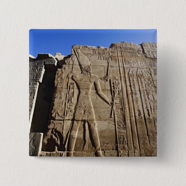 Forntida hieroglyfer på vägg, Karnaktemplet, Knapp (Framsida)