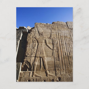 Forntida hieroglyfer på vägg, Karnaktemplet, Vykort