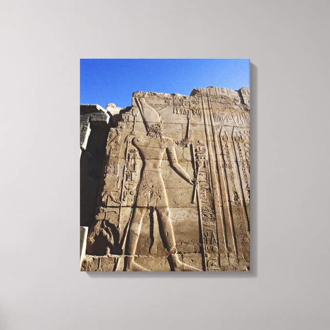 Forntida hieroglyfer på vägg, Templet i Karnak, Canvastryck (Framsida)