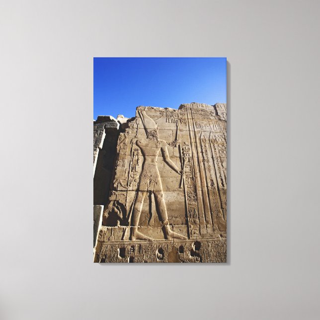 Forntida hieroglyfer på vägg, Templet i Karnak, Canvastryck (Framsida)