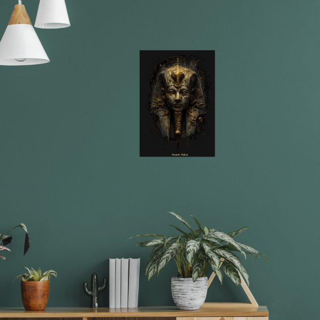 Forntida illvilja Egyptisk farao Svart Poster (Vardagsrum 1)