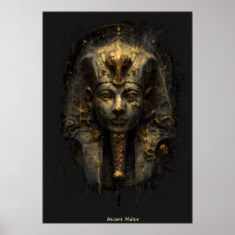 Forntida illvilja Egyptisk farao Svart Poster
