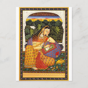 Forntida indisk Mughal Princess Vykort