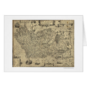 Forntida Irland Ortelius karta som dras av Baozio Hälsningskort