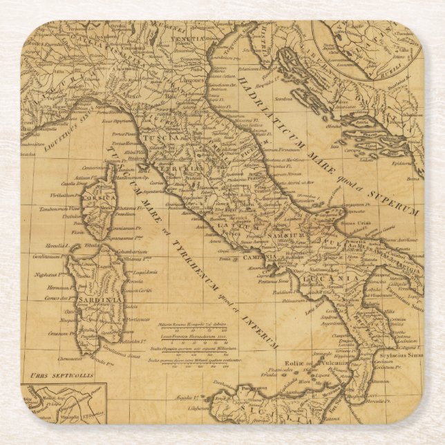 Forntida italien underlägg papper kvadrat (Framsidan)