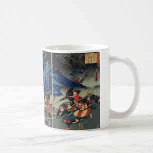 Forntida japansk målning av samuraien och Mongols Kaffemugg