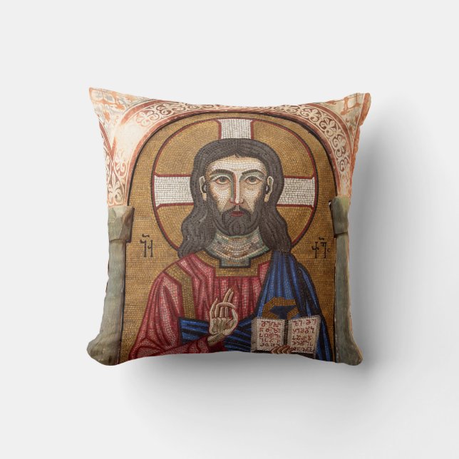 Forntida Jesusmosaik Kudde (Framsida)