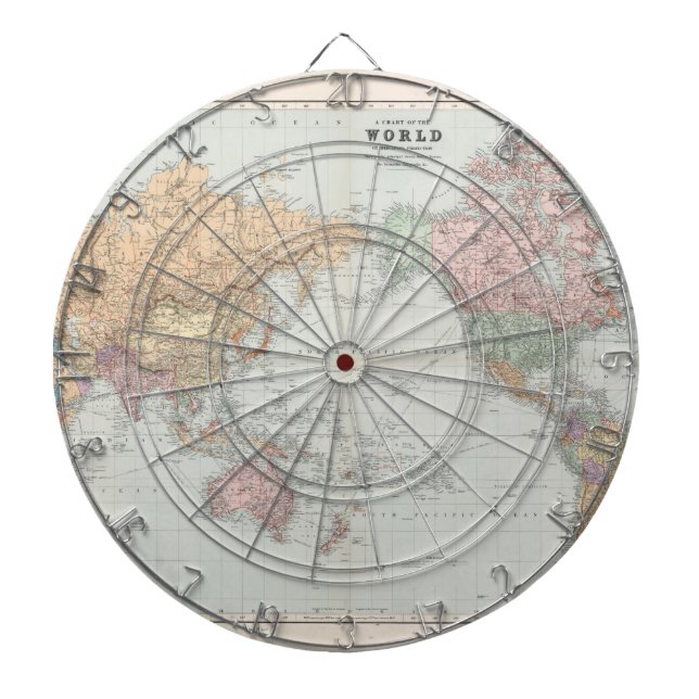 Forntida karta över världen darttavla (Framsidan)