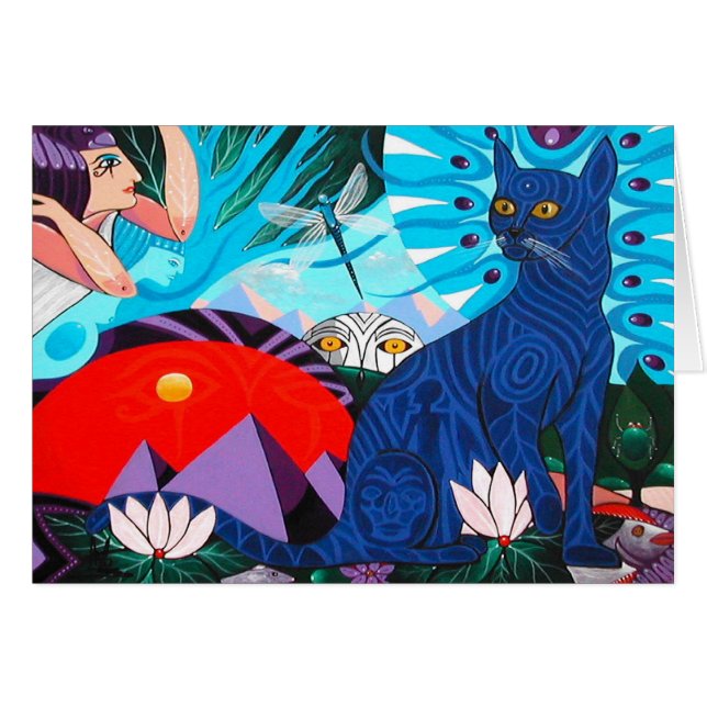 Forntida katt av Gregory Gallo Hälsningskort (Framsidan Horizontal)