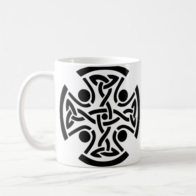 Forntida keltisk korsknutkonst fint konstarbete kaffemugg (Vänster)