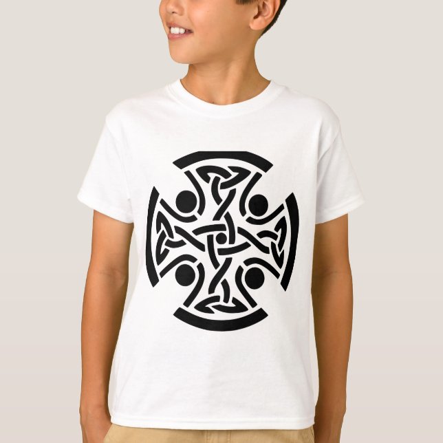 Forntida keltisk korsknutkonst fint konstarbete t shirt (Framsida)