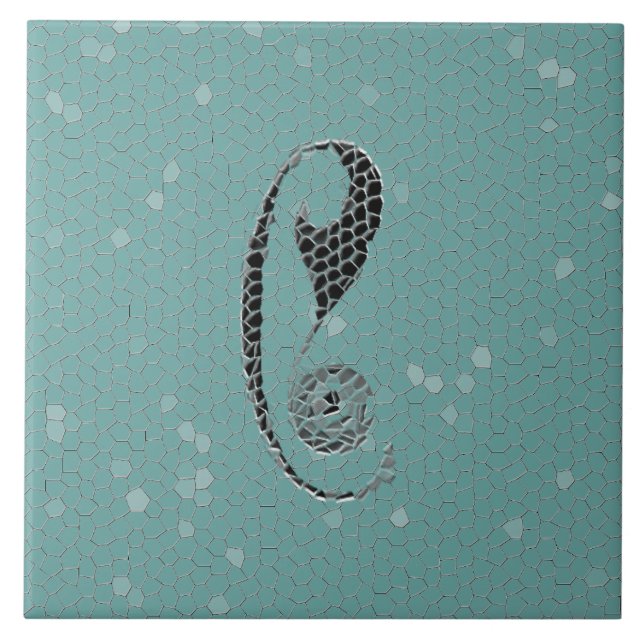 Forntida keramik för Monogrambrev C Kakelplatta (Framsidan)