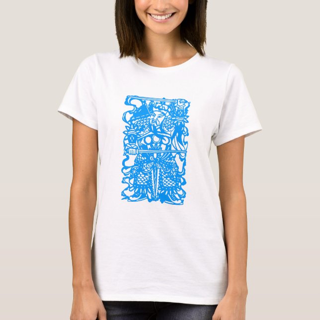 Forntida kinesiskt symbol: Gud av dörren (V3) Tee Shirt (Framsida)