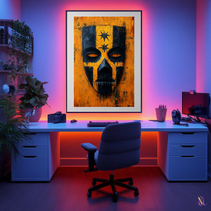 Forntida krigarmask – mesoamerikansk stam- poster