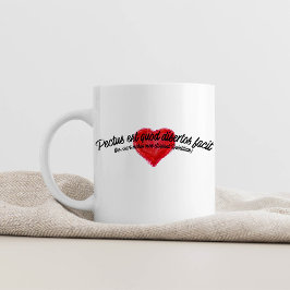 Forntida latinsk inspirerande konstnärlig hjärta kaffemugg