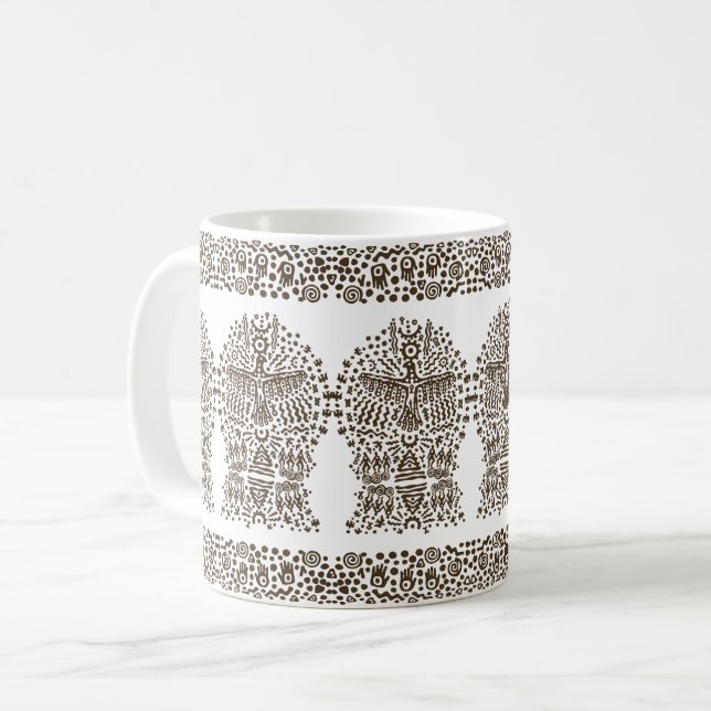 Forntida legend: jättefågel och stam-tält kaffemugg (Framsida vänster)