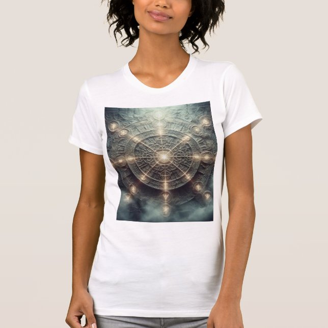 Forntida magisk sigilcirkel – Lysande mystiker T Shirt (Framsida)