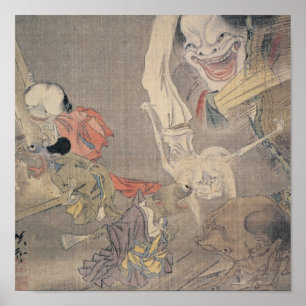 Forntida målning "för japanska demoner" poster