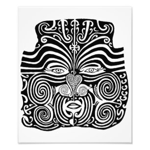 Forntida Maori Moko stam- tatueringdesign Fototryck