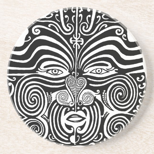 Forntida Maori Moko stam- tatueringdesign Underlägg (Framsidan)