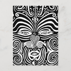 Forntida Maori Moko stam- tatueringdesign Vykort